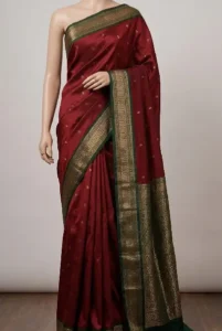 Red Gadwal Silk Saree