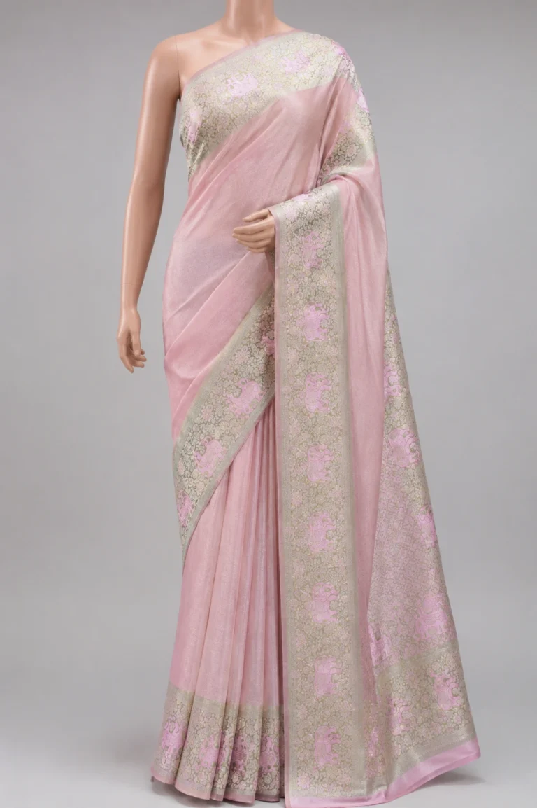 Baby Pink Silk Saree